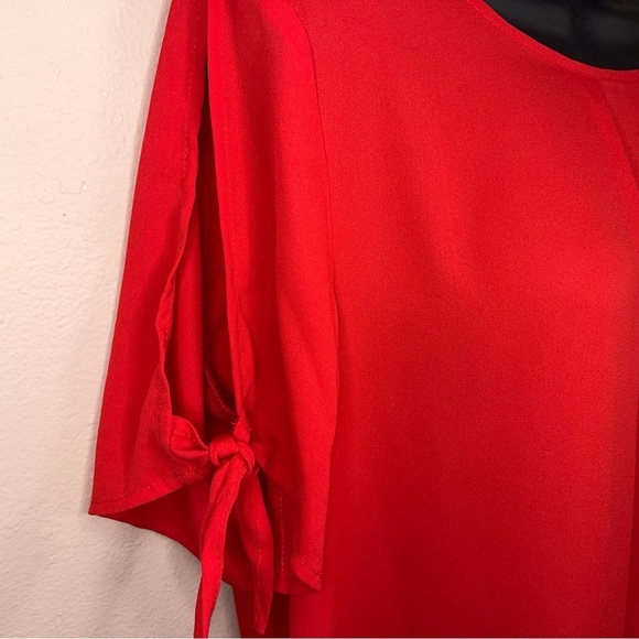 Medium Red Short Sleeve Blouse Shein Retro Classic Roomy Fit - Picture 4 of 13